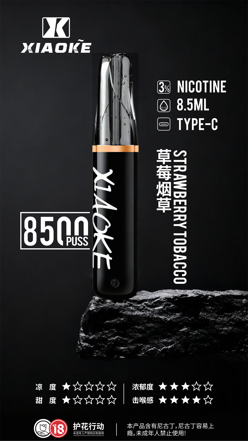 梟客 8500 草莓菸草：拒絕單調！當「初戀草莓」遇上「紳士菸草」的味覺層次革命